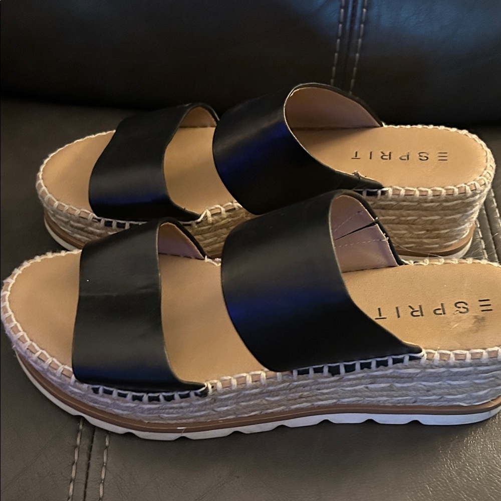 Esprit Black Platform Espadrilles